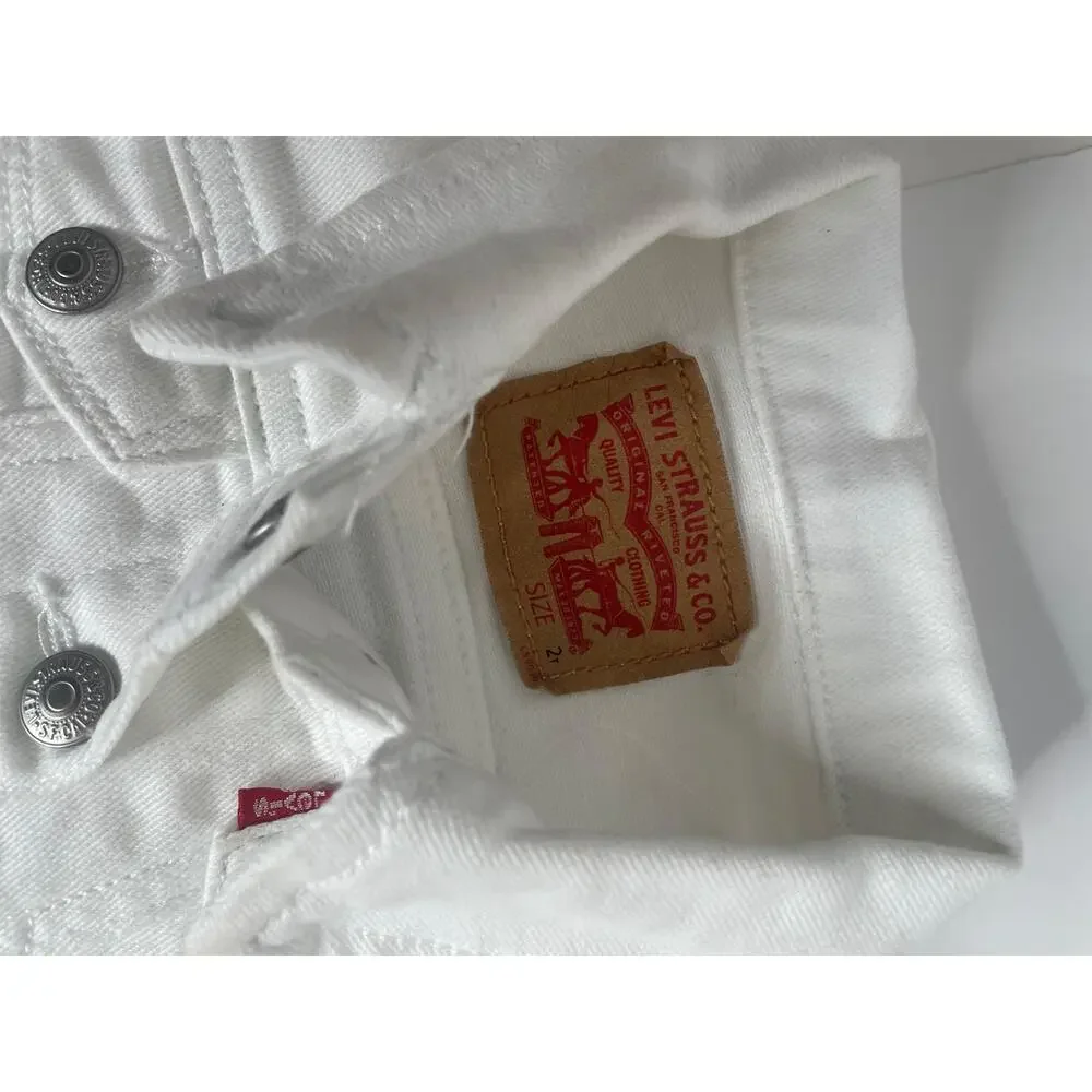 Levi's Toddler Girls White Denim Trucker Jacket Size 2T